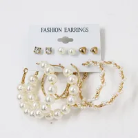 1 Set Fashion Triangle Heart Shape Butterfly Artificial Crystal Imitation Pearl Alloy Women's Earrings sku image 17