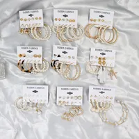 1 Set Fashion Triangle Heart Shape Butterfly Artificial Crystal Imitation Pearl Alloy Women's Earrings main image 3