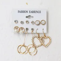 1 Set Fashion Triangle Heart Shape Butterfly Artificial Crystal Imitation Pearl Alloy Women's Earrings sku image 31