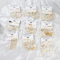 1 Set Fashion Triangle Heart Shape Butterfly Artificial Crystal Imitation Pearl Alloy Women's Earrings main image 5