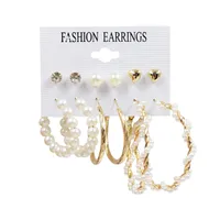 1 Set Fashion Triangle Heart Shape Butterfly Artificial Crystal Imitation Pearl Alloy Women's Earrings sku image 15