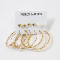 1 Set Fashion Triangle Heart Shape Butterfly Artificial Crystal Imitation Pearl Alloy Women's Earrings sku image 26