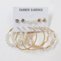 1 Set Fashion Triangle Heart Shape Butterfly Artificial Crystal Imitation Pearl Alloy Women's Earrings sku image 19