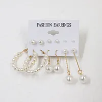 1 Set Fashion Triangle Heart Shape Butterfly Artificial Crystal Imitation Pearl Alloy Women's Earrings sku image 8