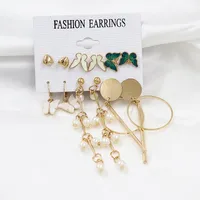 1 Set Fashion Triangle Heart Shape Butterfly Artificial Crystal Imitation Pearl Alloy Women's Earrings sku image 39