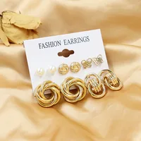 1 Set Fashion Triangle Heart Shape Butterfly Artificial Crystal Imitation Pearl Alloy Women's Earrings sku image 34