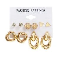 1 Set Fashion Triangle Heart Shape Butterfly Artificial Crystal Imitation Pearl Alloy Women's Earrings sku image 35