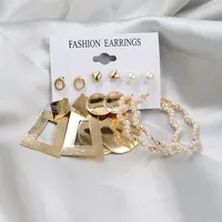 1 Set Fashion Triangle Heart Shape Butterfly Artificial Crystal Imitation Pearl Alloy Women's Earrings sku image 29