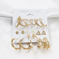 1 Set Fashion Triangle Heart Shape Butterfly Artificial Crystal Imitation Pearl Alloy Women's Earrings sku image 38