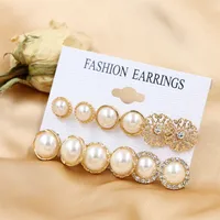 1 Set Fashion Triangle Heart Shape Butterfly Artificial Crystal Imitation Pearl Alloy Women's Earrings sku image 23