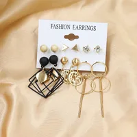 1 Set Fashion Triangle Heart Shape Butterfly Artificial Crystal Imitation Pearl Alloy Women's Earrings sku image 10