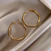 Geometric Fashion Alloy Twist Hoop Earrings main image 3