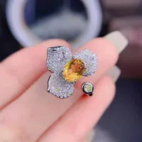 Luxurious Copper Flower Flocking Diamond Artificial Gemstones Women'S main image 1