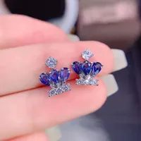 Crown Luxurious Copper Artificial Gemstones Earrings Ear Studs main image 3