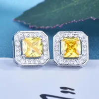 Geometric Simple Style Copper Artificial Gemstones Earrings Ear Studs main image 2
