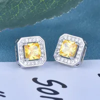Geometric Simple Style Copper Artificial Gemstones Earrings Ear Studs main image 4