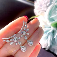 Water Droplets Fashion Copper Gem Earrings main image 1