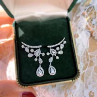 Water Droplets Fashion Copper Gem Earrings main image 2