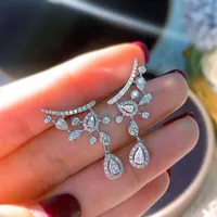 Water Droplets Fashion Copper Gem Earrings main image 3