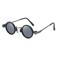 Retro Steampunk Style Small Frame Sunglasses Male Personality Hip-hop Round Sunglasses sku image 4