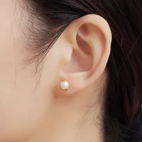 Fashion Titanium Steel Inlaid Pearl Stud Earrings Single Wholesale main image 5