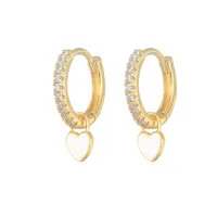 Fashion Heart-shaped Earrings Ear Buckle Drop Oil Copper Earrings sku image 2