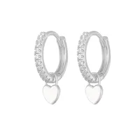 Fashion Heart-shaped Earrings Ear Buckle Drop Oil Copper Earrings sku image 12