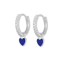 Fashion Heart-shaped Earrings Ear Buckle Drop Oil Copper Earrings sku image 17