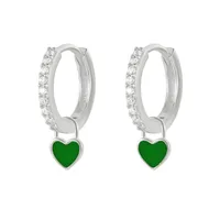 Fashion Heart-shaped Earrings Ear Buckle Drop Oil Copper Earrings sku image 20