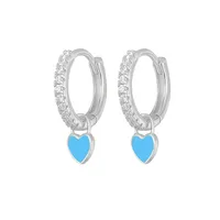 Fashion Heart-shaped Earrings Ear Buckle Drop Oil Copper Earrings sku image 21