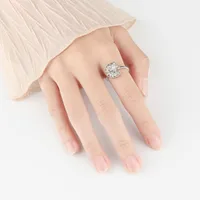 Fashion Golden Star Moon Zircon Rotating Copper Open Ring main image 2