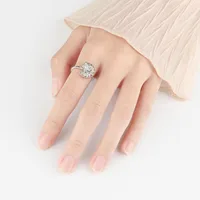 Fashion Golden Star Moon Zircon Rotating Copper Open Ring main image 3