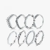 Mode S925 En Argent Sterling En Forme De Coeur Étoile Couronne Anneau main image 1