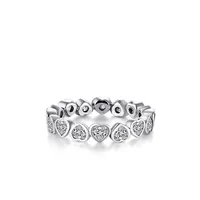 Mode S925 En Argent Sterling En Forme De Coeur Étoile Couronne Anneau main image 2