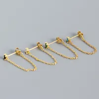 Geometric Fashion Gem Plating Earrings Ear Studs main image 3