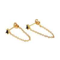 Geometric Fashion Gem Plating Earrings Ear Studs main image 1