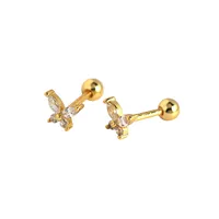 Geometric Simple Style Gem Plating Earrings Ear Studs main image 1