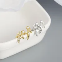 Geometric Fashion 925 Sterling Silver Gem Plating Earrings Ear Studs main image 4