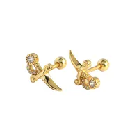 Geometric Fashion 925 Sterling Silver Gem Plating Earrings Ear Studs main image 1