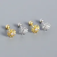 Géométrique Mode Argent Sterling 925 Gemme Placage Des Boucles D'Oreilles Boucles D'Oreilles main image 4