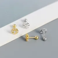 Géométrique Mode Argent Sterling 925 Gemme Placage Des Boucles D'Oreilles Boucles D'Oreilles main image 3