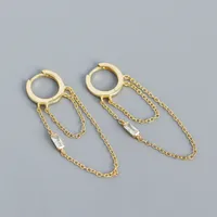 Geometric Fashion 925 Sterling Silver Gem Plating Earrings sku image 2