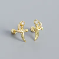 Geometric Fashion 925 Sterling Silver Gem Plating Earrings Ear Studs sku image 2