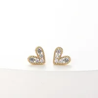 Heart Fashion Copper Artificial Gemstones Earrings Ear Studs main image 5