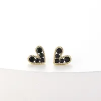 Heart Fashion Copper Artificial Gemstones Earrings Ear Studs main image 2