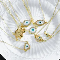 Geometric Fashion Zircon Brass Pendant Necklace Wholesale main image 5
