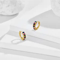 Géométrique Mode Le Cuivre Zircon Placage Des Boucles D'Oreilles main image 1