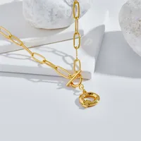 Letter Fashion 14K Gold Plated Copper Pendant Necklace Wholesale main image 2