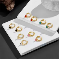 Fashion Heart-shaped Earrings Ear Buckle Drop Oil Copper Earrings main image 4