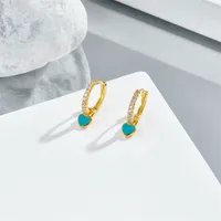 Fashion Heart-shaped Earrings Ear Buckle Drop Oil Copper Earrings main image 2